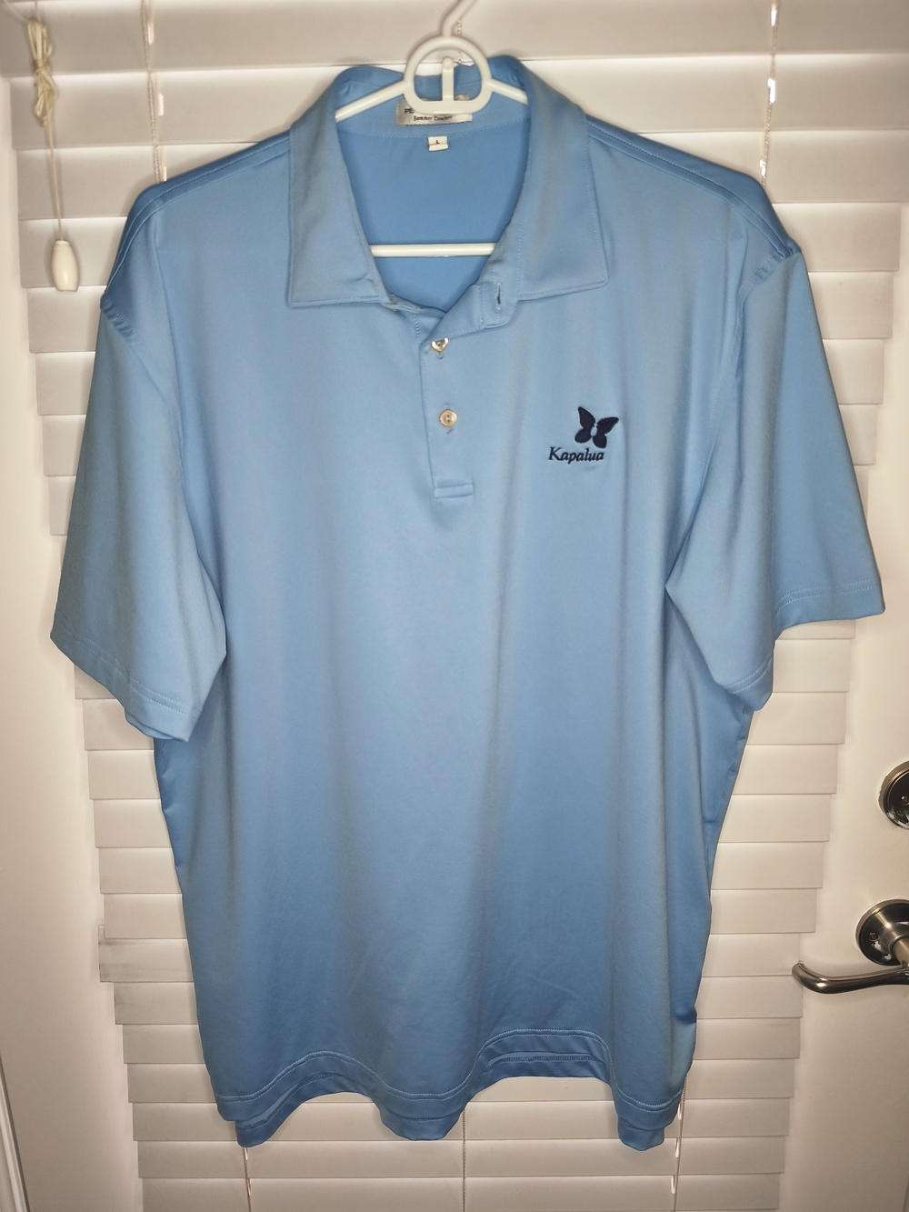Peter Millar Kapalua Golf Polo Shirt Men's L Blue Butterfly Maui Hawaii Large